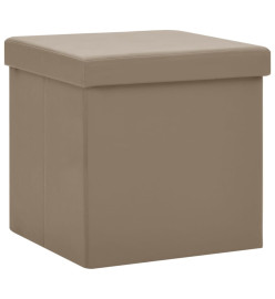 Tabourets de rangement pliables lot de 2 cappuccino PVC