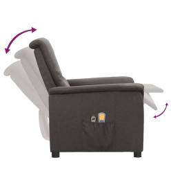 Fauteuil électrique de massage Gris foncé Tissu