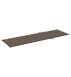 Chaise longue 2 places avec coussin Acacia solide et acier