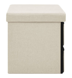 Banc de rangement pliable Blanc crème 76x38x38 cm Faux lin