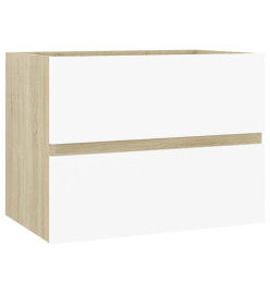 Armoire d'évier Blanc et chêne sonoma 60x38,5x45 cm Aggloméré