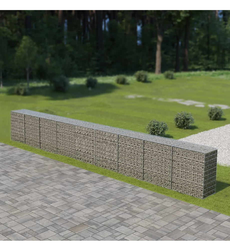 Mur à gabion avec couvercles Acier galvanisé 900 x 50 x 100 cm