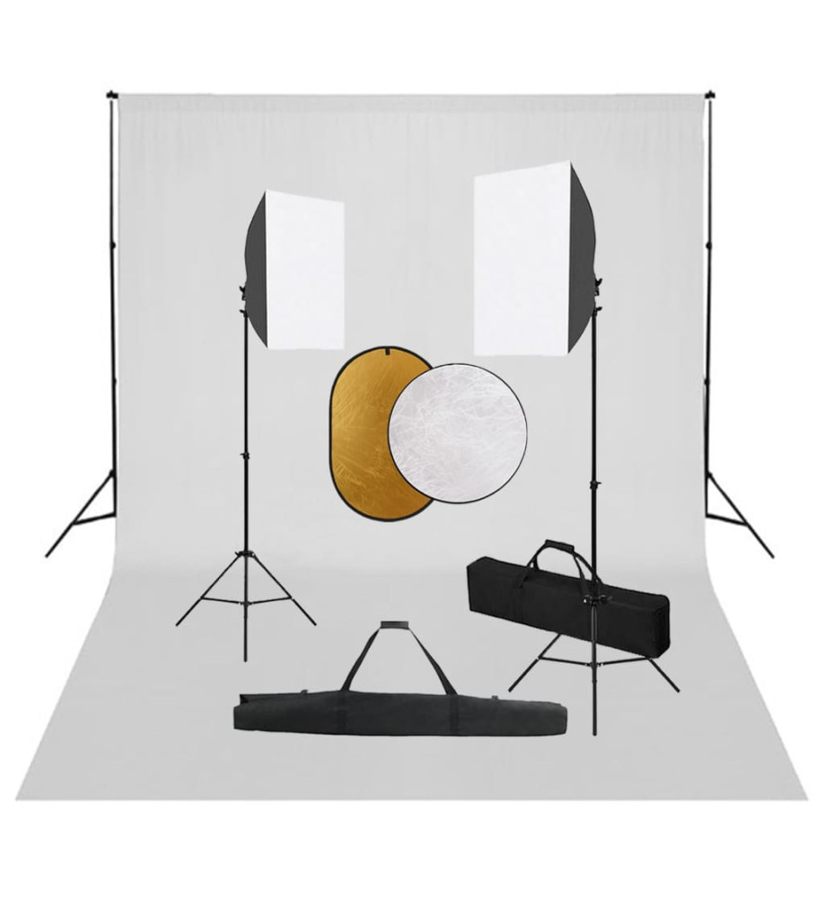 Kit de studio photo boîtes à lumière toile de fond réflecteur