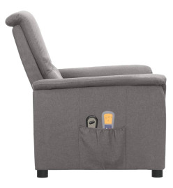 Fauteuil électrique de massage Gris clair Tissu