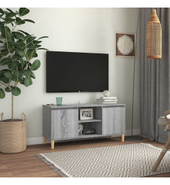 Meuble TV avec pieds en bois solide Sonoma gris 103,5x35x50 cm