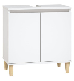 Ensemble de meubles salle de bain 3 pcs blanc bois d'ingénierie