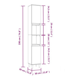 Ensemble d'armoires salle de bain 3 pcs blanc bois d'ingénierie