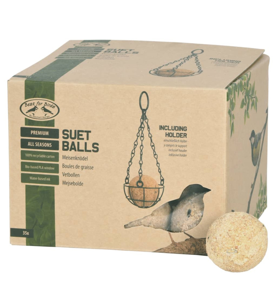 Esschert Design Boules de suif pour oiseaux 4 saisons avec support