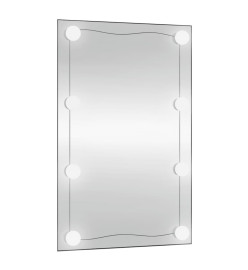 Miroir mural avec lumières LED 50x80 cm verre rectangulaire