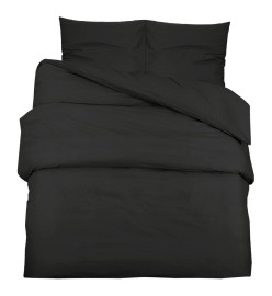 Ensemble de housse de couette Noir 240x220 cm Coton