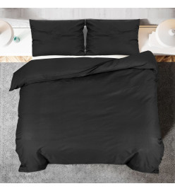 Ensemble de housse de couette Noir 240x220 cm Coton