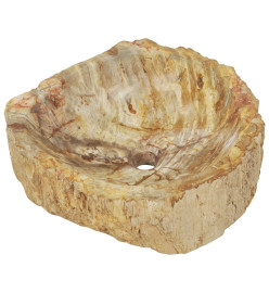 Évier 45x35x15 cm Pierre fossile Crème