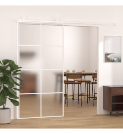 Porte coulissante Verre ESG dépoli aluminium 102,5x205 cm Blanc