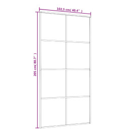 Porte coulissante Verre ESG dépoli aluminium 102,5x205 cm Blanc