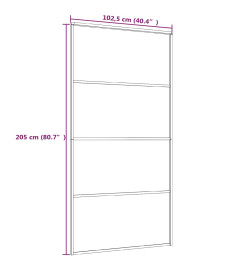 Porte coulissante Verre ESG dépoli aluminium 102,5x205 cm Blanc