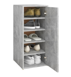 Armoire à chaussures Gris béton 32x35x70 cm Aggloméré