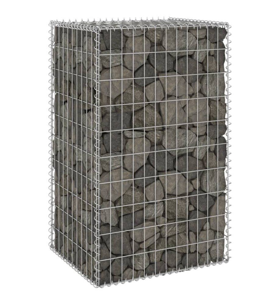 Mur en gabion avec couvercles Acier galvanisé 60x50x100 cm