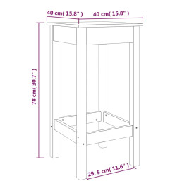 Chaises de bar lot de 2 blanc 40x40x78 cm bois de pin solide