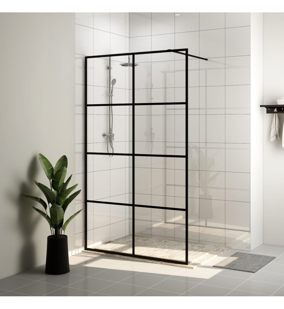 Paroi de douche avec verre ESG transparent 140x195 cm Noir