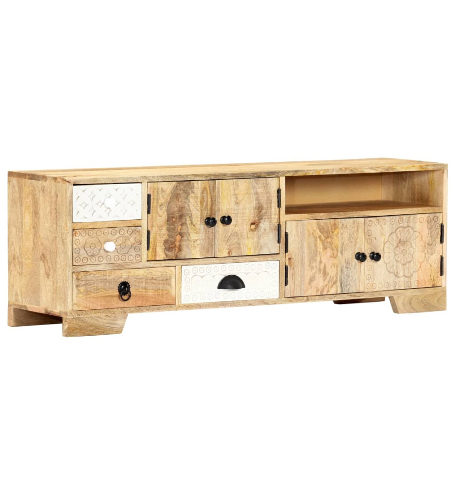 Meuble TV 120x30x40 cm Bois massif de manguier