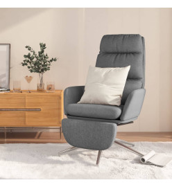 Chaise de relaxation avec repose-pied Gris clair Tissu