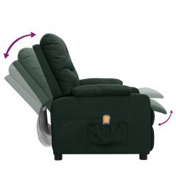 Fauteuil de massage Vert foncé Tissu