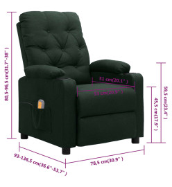 Fauteuil de massage Vert foncé Tissu