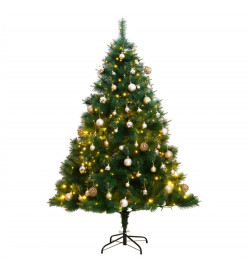 Sapin de Noël artificiel articulé 300 LED et boules 180 cm