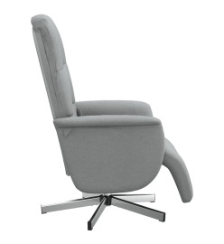 Fauteuil inclinable de massage et repose-pieds gris clair tissu