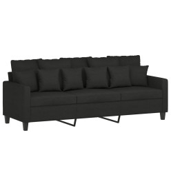 Ensemble de canapés 3 pcs avec coussins Noir Tissu