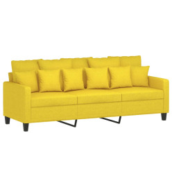 Ensemble de canapés 2 pcs avec coussins Jaune clair Tissu