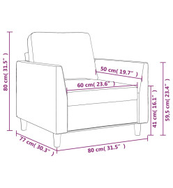 Fauteuil Cappuccino 60 cm Similicuir