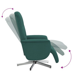 Fauteuil inclinable avec repose-pieds vert foncé tissu