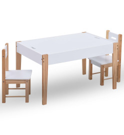 Ensemble de table et chaises pour enfants 3 pcs Noir et blanc
