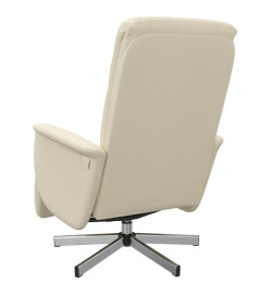 Fauteuil inclinable avec repose-pied crème tissu