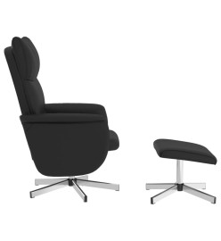 Fauteuil inclinable avec repose-pied noir similicuir