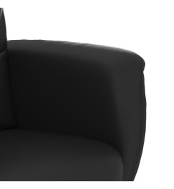 Fauteuil inclinable avec repose-pied noir similicuir