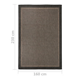 Tapis à tissage plat d'extérieur 160x230 cm Marron foncé