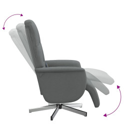 Fauteuil inclinable de massage et repose-pieds gris foncé tissu