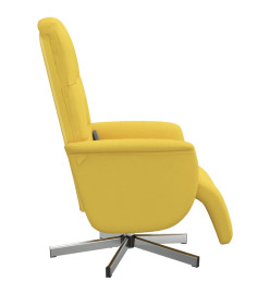 Fauteuil inclinable de massage repose-pieds jaune clair tissu