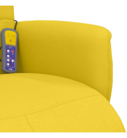 Fauteuil inclinable de massage repose-pieds jaune clair tissu