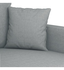 Canapé à 2 places Gris clair 140 cm Tissu