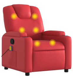 Fauteuil de massage inclinable rouge similicuir