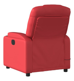 Fauteuil de massage inclinable rouge similicuir