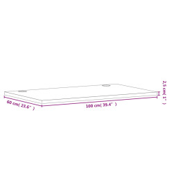 Dessus de bureau 100x60x2,5 cm bois massif de hêtre