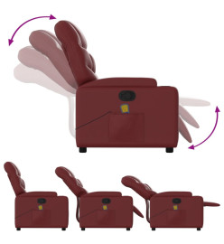 Fauteuil de massage inclinable Rouge bordeaux Similicuir