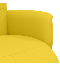 Fauteuil inclinable avec repose-pieds jaune clair tissu