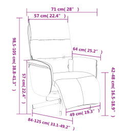 Fauteuil inclinable de massage et repose-pieds vert foncé tissu