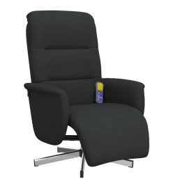 Fauteuil inclinable de massage avec repose-pieds noir tissu