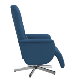 Fauteuil inclinable de massage avec repose-pieds bleu tissu